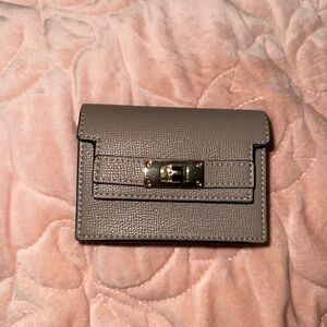 Elegant Gray Leather Women's Bag